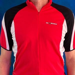 DeMarchi Red/W/Black Mens Cycling Jersey, L